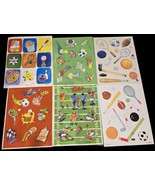 Vintage Sticker Lot Sports Lot Of 6 80&#39;s Hallmark  - $20.51 CAD