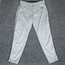 Under Armour Baseball Pants Mens XL 35x29 Gray Tapered Fit Stretch UA Hi... - $14.86