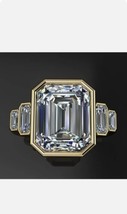 3.5ct Diamanti Finti Fidanzamento Anello Placcato Oro Giallo 5 Pietra Corona Set - £106.38 GBP