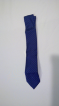 NWT Calvin Klein Mens Tie Graphite Glitter Stripe Blue - £22.37 GBP