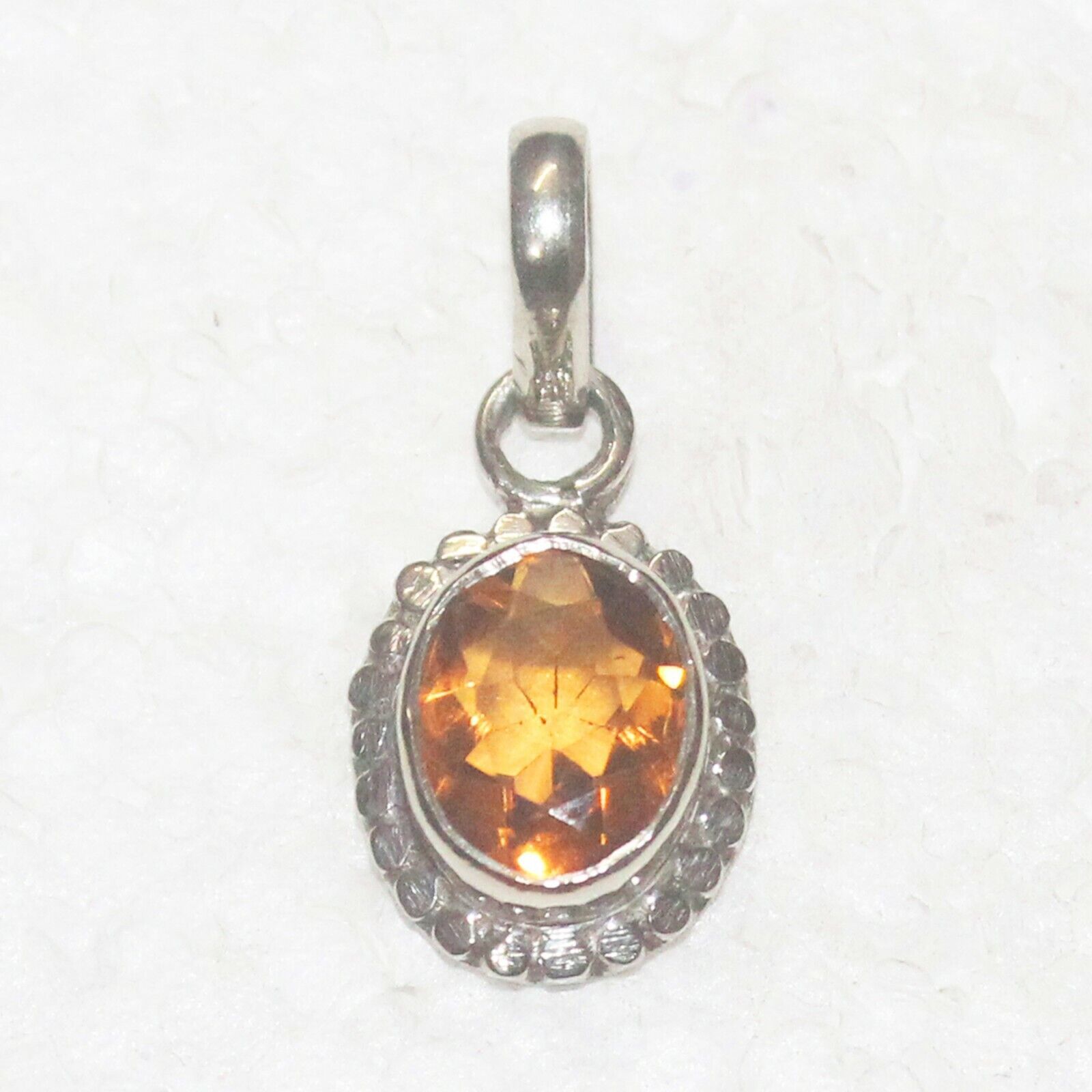 925 Sterling Silver Natural Golden Topaz Necklace Handmade Gemstone Jewelry - £40.76 GBP