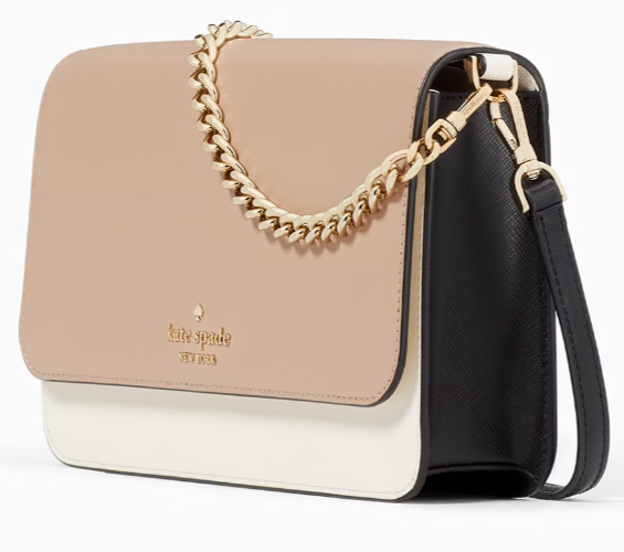 Kate Spade Madison Flap Crossbody Bag Beige Leather Chain KC623 NWT $349 Retail