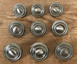 Set Lot 9 Silver Metal Round Drawer Knobs Pulls Handles - £783.13 GBP