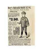Bloomingdale Bros Boys Outfit 1894 Advertisement Victorian Fashion ADBN1bbb - €17,04 EUR
