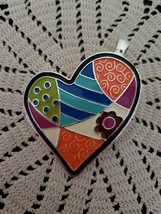 One (1) RMN Pendant ~ Colorful Heart ~ Metal Enamel Pendant - £11.95 GBP