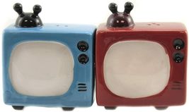 Ebros Retro Televisions Ceramic Magnetic Salt Pepper Shakers Set - $16.99