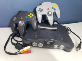 Nintendo 64 N64 System Console +2 OEM Controllers, OEM Cords, Tested and Working - £70.80 GBP