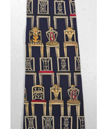 UNICEF Museum Company Neoclassical Chairs Tie Necktie Art to Wear Navy Silk - $19.79