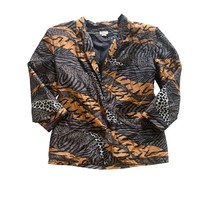Vintage Robert Stock Limited Womens Animal Print Blazer Medium Tiger &amp; L... - $649.39 MXN