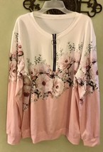 Womens Silky Polyester Floral Pink L/S Top Blouse Sz. L NWOT’s - £11.25 GBP