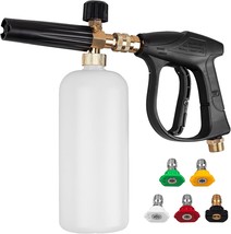 Pressure Washer Short Gun, Foam Cannon With 1/4 Inch Quick Connector, Power - £30.24 GBP