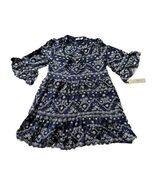 Penelope Rose Dress Size Small Blue Embroidered Lined Boho Dress Key Hol... - $31.73 CAD