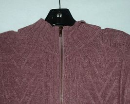 Simply Noelle Brand JCKT222SM Knitted Mauve Women's Zipper Jacket Size Small image 3