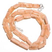Rose Quartz Natural Gemstone Beads Rectangle Shape Strand Length 19&quot; KB-1516 - £8.74 GBP
