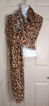 Colleen Lopez Leopard Shawl Scarf 100% Rayon One Size New without Tag 40... - $9.49