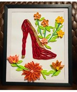 Handcrafted Quilled Paper Art Red Shoe Wall Paper Art - £31.53 GBP