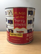 Vintage 1970 Hills Bros "Flags of the Fifty States" Coffee Can