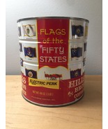 Vintage 1970 Hills Bros &quot;Flags of the Fifty States&quot; Coffee Can - $449.28 MXN