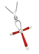 Ankh Hieroglyph Eternal Life Reconstructed Red .925 - £91.72 GBP