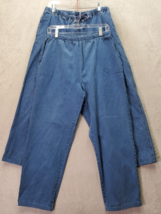 Lot Of 2 Denim &amp; Co. Capri Pants Women Large Blue Denim Elastic Waist Drawstring - £18.35 GBP