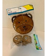 Angel of Mine 5 pc set Brown Bear Plastic 2 Snack 1 Spoon 2 Pk Divided P... - £8.71 GBP