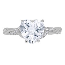 3CT Heart LC Moissanite Engagement Twisted Solitaire Ring White Gold Plated - £77.03 GBP