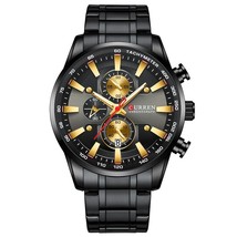 New CURREN Watch for Men Black Gold Sports Wristwatch Mens Clock Date Stainless  - $50.80