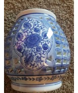 Ceramic Egg Shaped Candleholder ~ Blue &amp; White in Color ~ 4.25&quot; Dia x 7&quot;... - $40.92 CAD