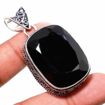 Black Spinel Gemstone Handmade Ethnic Gift Vintage Pendant Jewelry 2.10&quot; SA 2786 - £3.95 GBP