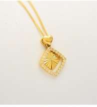 14ct Solid Gold Fantasia Squares Charm Pendant 14K Au585, small, sparkle, gift - £83.85 GBP