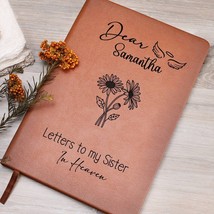 Personalizable Memorial Journal Letters to My Sister in Heaven vegan lea... - $49.16