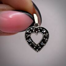 Vintage Sterling Silver 925 Women's Jewelry Pendant Heart Bohemian Garnets - $200.00