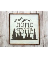 Home Sweet Home -  Framed Handmade Rustic Mountain Sign 12&quot; x 12&quot; - £17.97 GBP