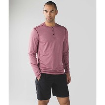 LULULEMON T.H.E. Henley Athletic Shirt Structured Pink Size Large - $460.39 MXN