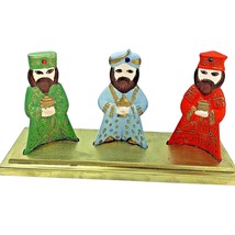 Ceramic Jeweled 3 Wise Men Nativity Figurines Handmade 1970s Vintage Mid Century - $17.95