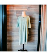 Vintage Vanity Fair Womens MEDIUM Velour Robe Soft Green Zipper grannycore - $27.79