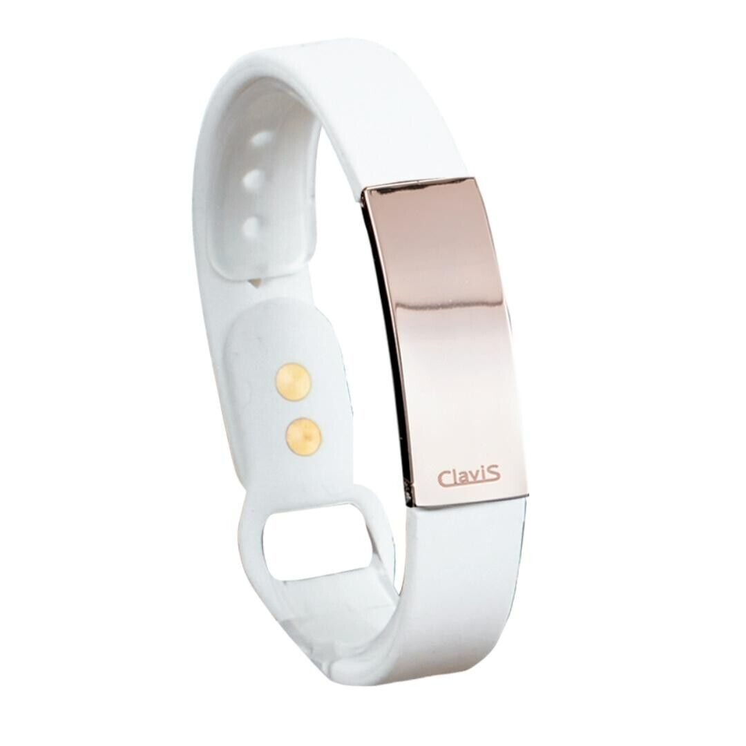 Primary image for CLAVIS TERA MAGNETIC THERAPY SPORTS GOLF HEALTH BRACELET WHITE BAND ROSE GOLD