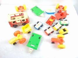 Large Lot Of Vintage Fisher Price Little People Vehicles - £35.61 GBP