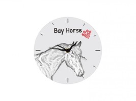 Bay , Free standing MDF floor clock with an image of a horse. - $17.99