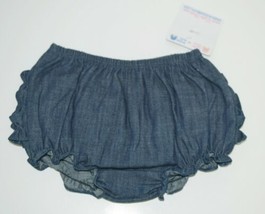 RuffleButts Faux Denim Infant Bloomers Size 12 to 18 Months Color Dark Blue - £22.01 GBP