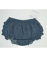 RuffleButts Faux Denim Infant Bloomers Size 12 to 18 Months Color Dark Blue - £22.38 GBP