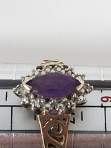 Classic 10k Solid Yellow Gold With Purple Topaz Ring Size 6.75 Total Wei... - £74.29 GBP