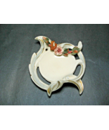 Decorative Ceramic Porcelain Flower Leaf Branch Plate Painted Gold 4.5 x... - £11.66 GBP