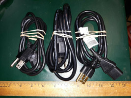 21BB81 PC POWER CORDS, 18/3 WIRES: (2) 5&#39; LONG, (1) 6&#39; LONG, VERY GOOD C... - $9.42