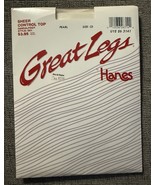 NEW Vintage Hanes Great Legs Sheer Control Top Pantyhose Size CD Pearl USA - $256.01 MXN