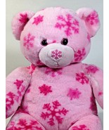 Build a Bear Pink Teddy Plush SNOWFLAKES Winter Flurry Hugs Stuffed Anim... - $39.78 CAD