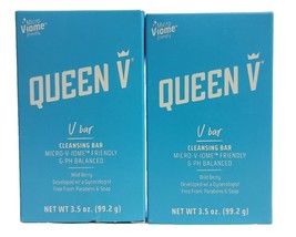 Queen V Cleansing Bar Wild Berry pH Balanced Feminine Soap 3.5 oz 2 Pack - £15.85 GBP