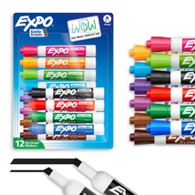 EXPO Low Odor Dry Erase Markers, Chisel Tip, Assorted Colors, 12 Count - £18.57 GBP