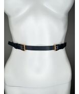 Prada Skinny Belt Size S M Black Leather Rose Gold Hardware - €200,95 EUR
