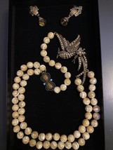 Heidi Daus Soaring Symphony Of Love Bird Necklace & Earring Set Crystals LOVE - $247.27